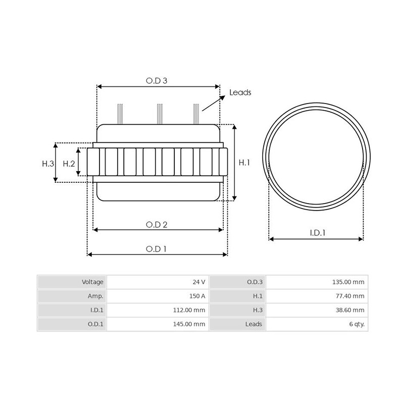 Estator de alternador automático de bobinado de campo del estator para Bosch 